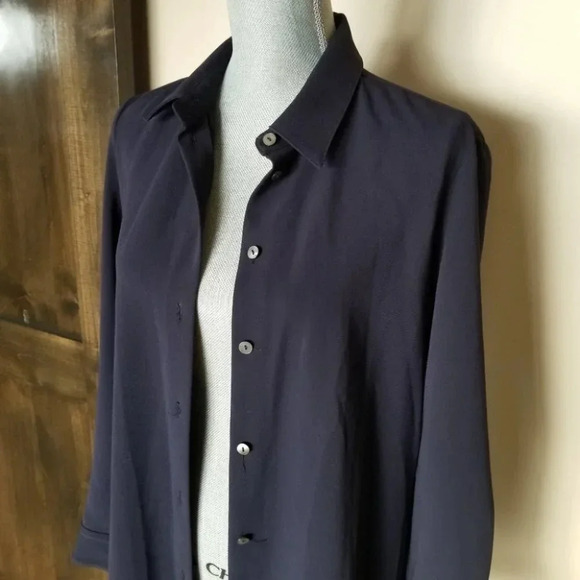 Theory Cady Midi Shirt Dress Navy M - Picture 6 of 11